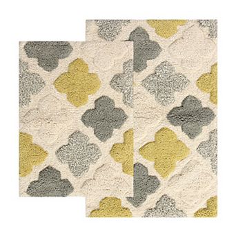 Chesapeake Alloy Moroccan Tiles 2 pc Bath Rug Set