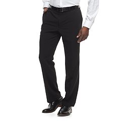 Men's wrinkle-resistant black dress pants