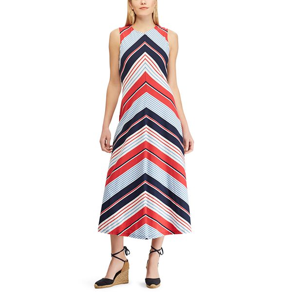 Petite Chaps Striped Sleeveless Maxi Dress