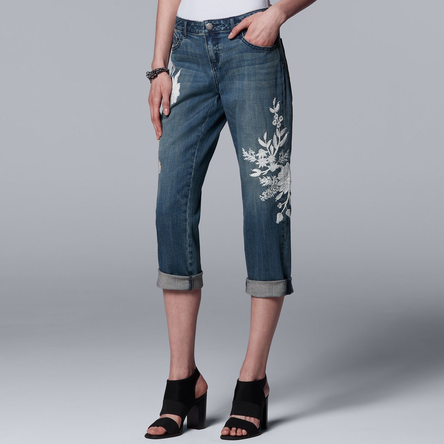 kohls embroidered jeans