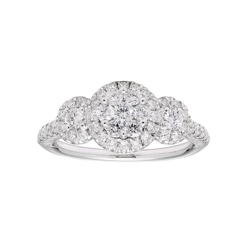Lovemark 10k White Gold 1 Carat T.w. Diamond Cluster Ring, Women's, Size: 7