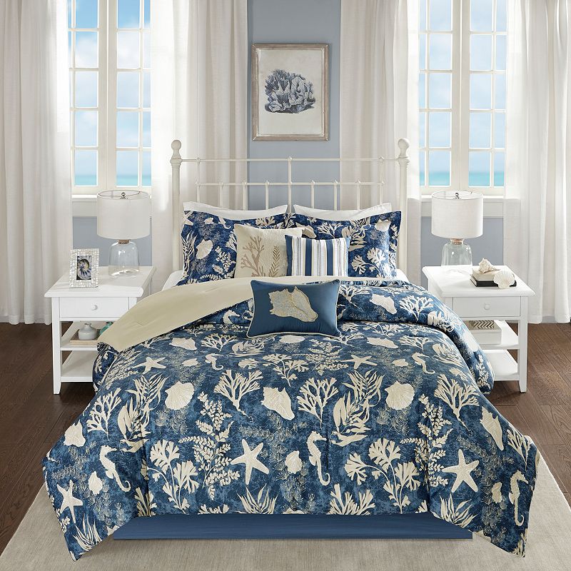 Madison Park Chatham 7-piece Coastal Comforter Set with Throw Pillows, Blue