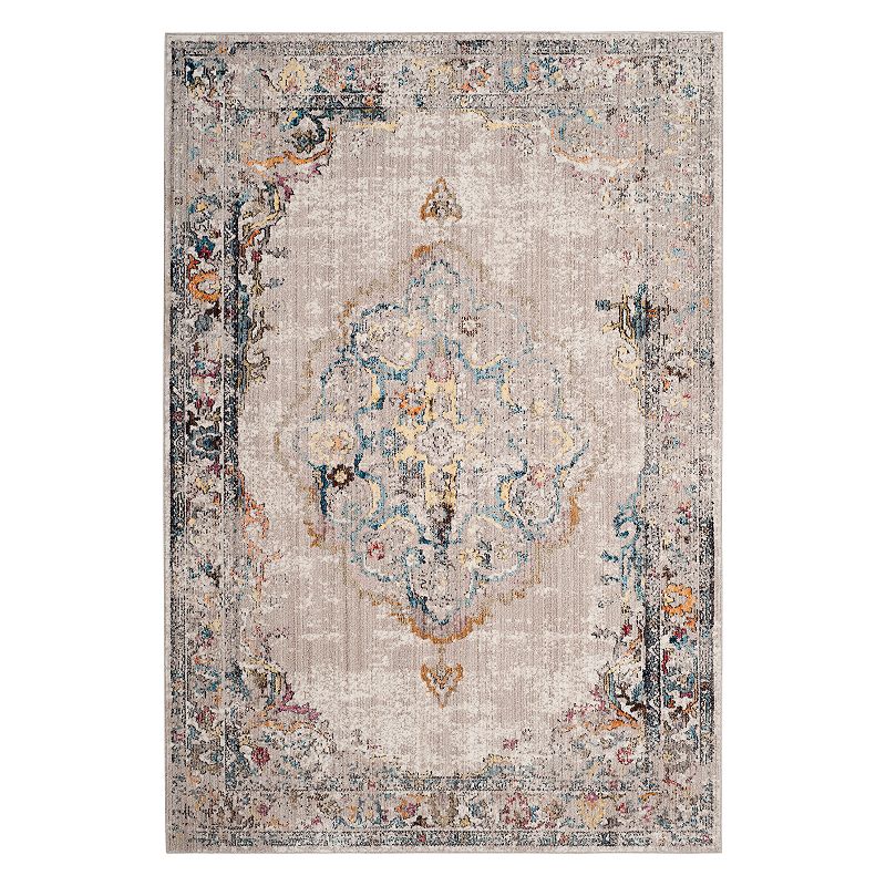 Safavieh Bristol Ashford Framed Floral Rug, Grey, 6X9 Ft