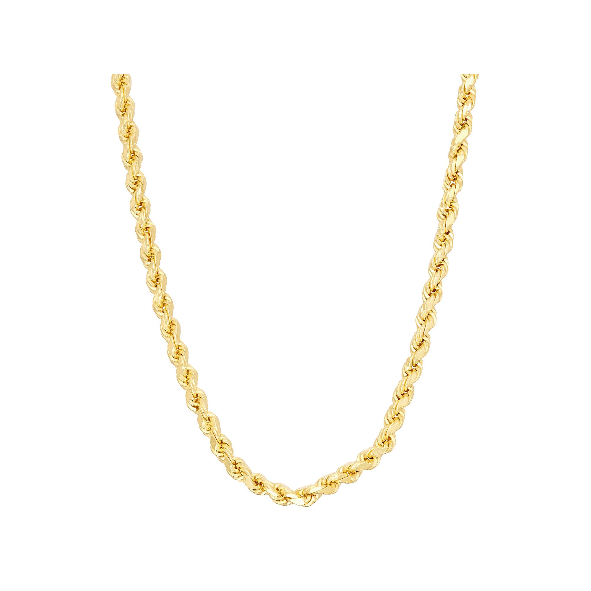 Jordan Blue Mens 14k Gold Over Silver Rope Chain Necklace, Size: 22, Go