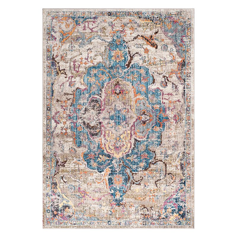 Safavieh Bristol Amelia Framed Floral Rug, Blue, 4X6 Ft