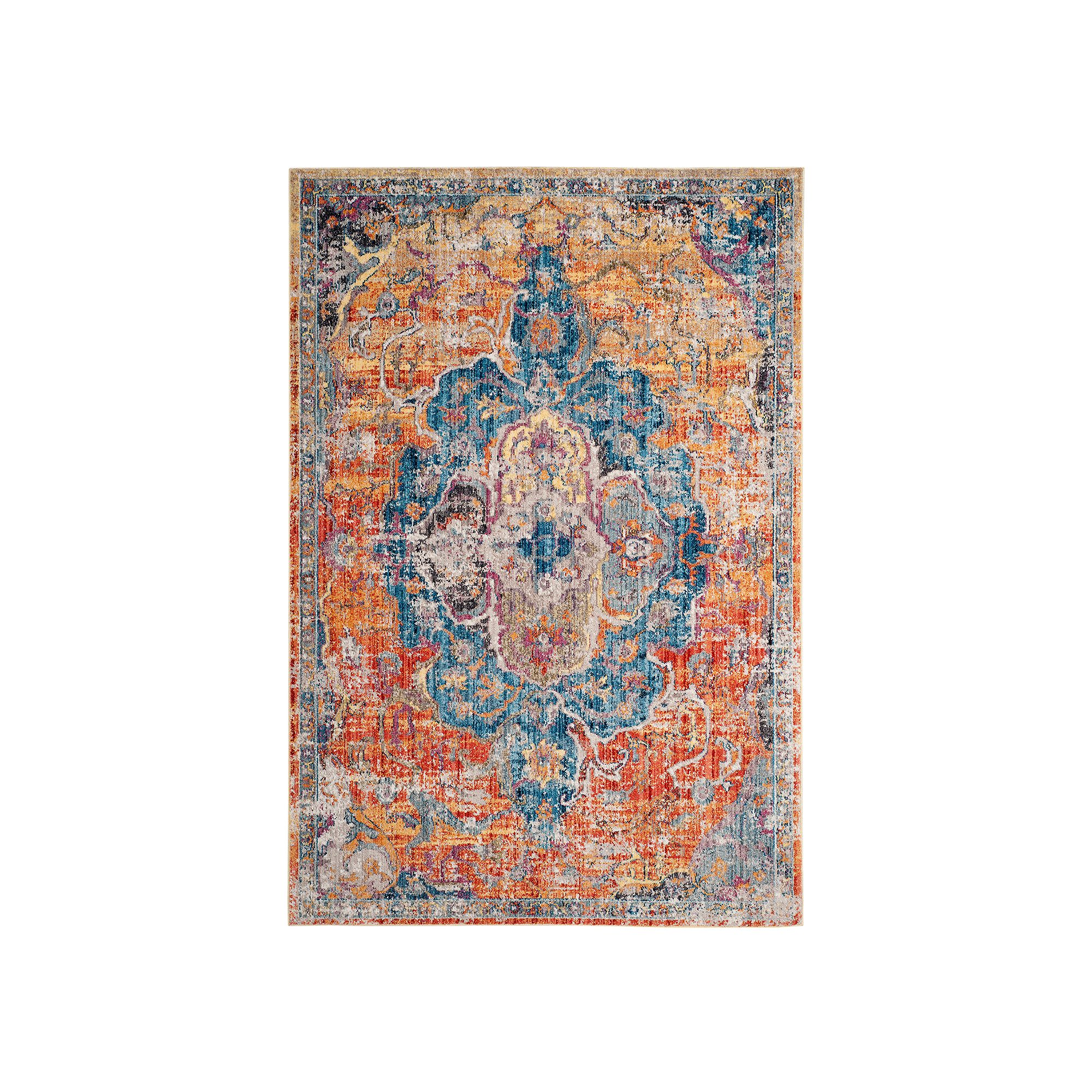 Safavieh Bristol Amelia Framed Floral Rug, Rust Blue