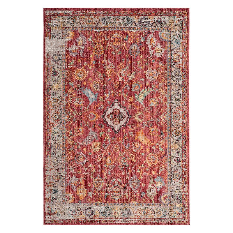 Safavieh Bristol Raegan Framed Floral Rug, Pink, 4X6 Ft