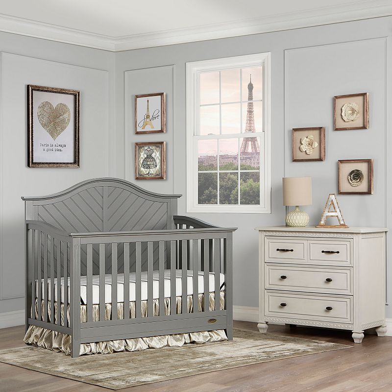 Dream On Me Ella 5 in 1 Convertible Crib Storm Grey