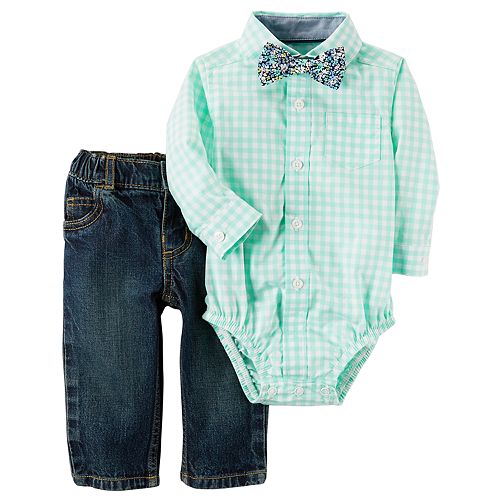 Baby Boy Carter's Bodysuit with Bowtie & Jeans Set