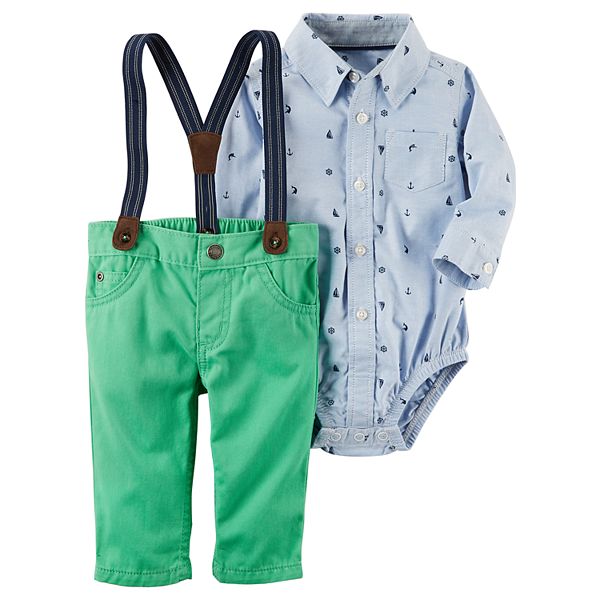 Baby Boy Carter's Bodysuit Pants with Suspenders Set