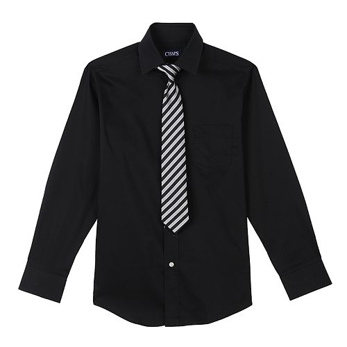 Boys 4-18 Chaps Shirt & Tie Set