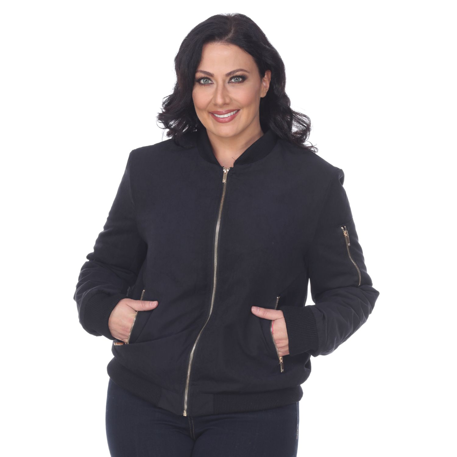 plus size white bomber jacket