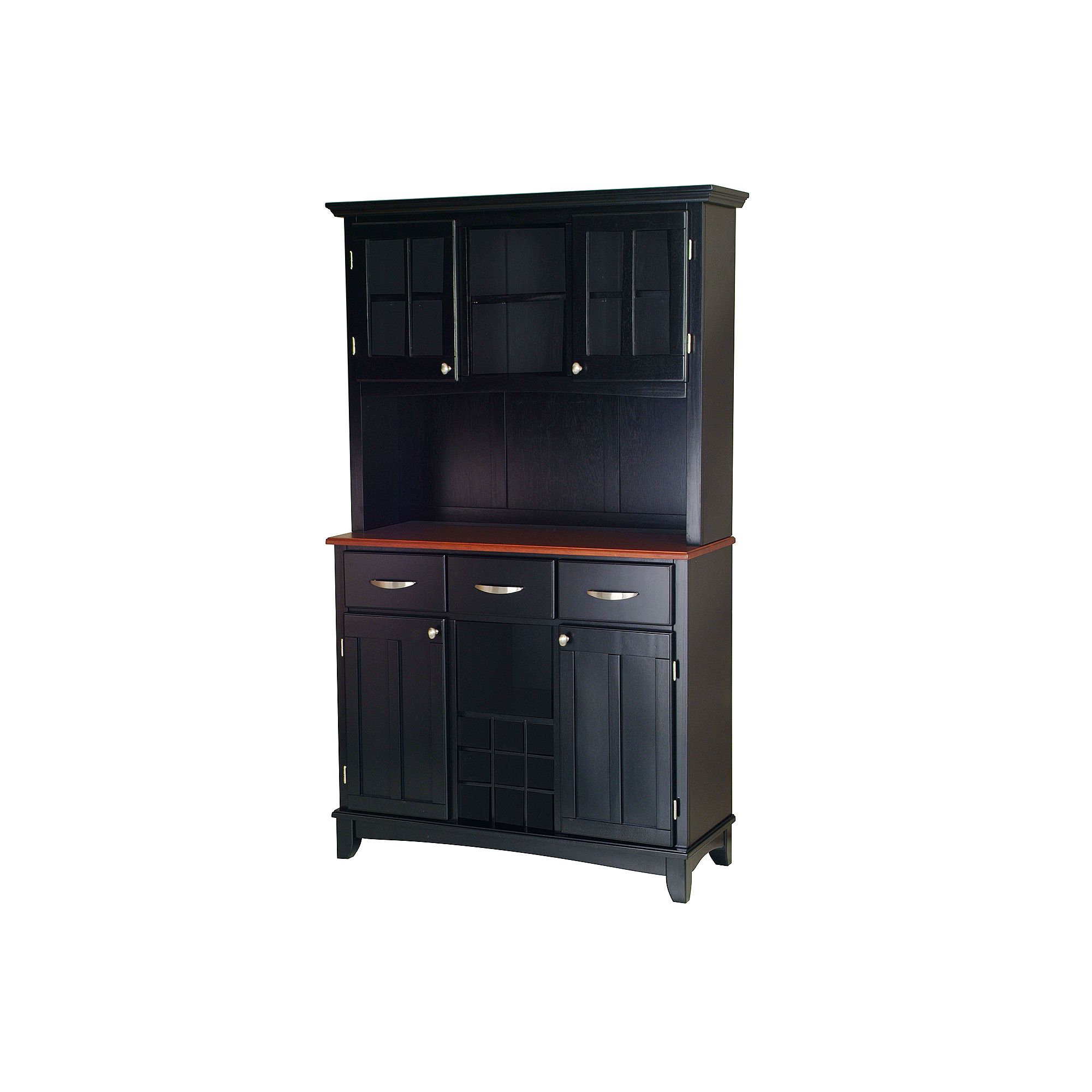 Large Hutch Buffet - Cherry Top, Black