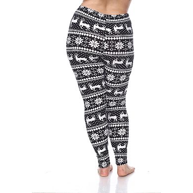 Plus Size White Mark Printed Leggings