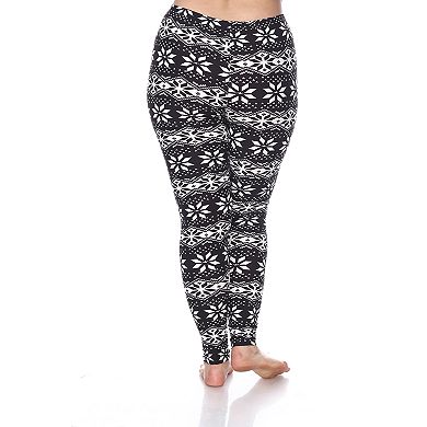 Plus Size White Mark Printed Leggings