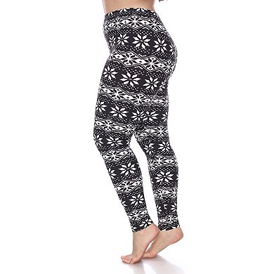 Plus Size White Mark Printed Leggings