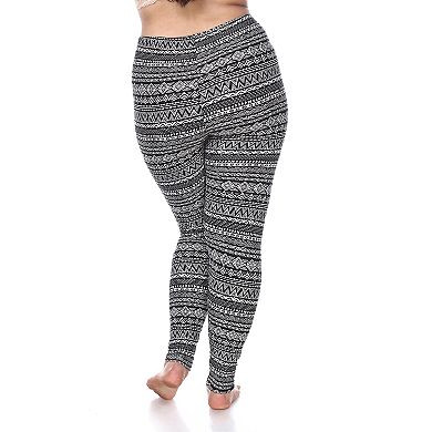 Plus Size White Mark Printed Leggings