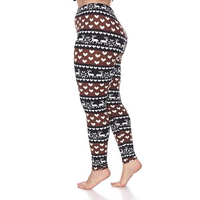 Plus Size White Mark Printed Leggings