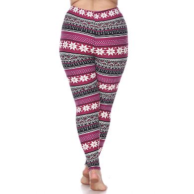 Plus Size White Mark Printed Leggings