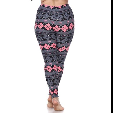 Plus Size White Mark Printed Leggings