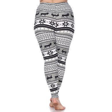 Plus Size White Mark Printed Leggings