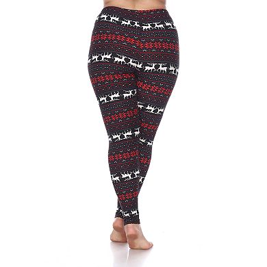 Plus Size White Mark Printed Leggings