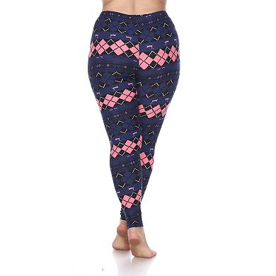 Plus Size White Mark Printed Leggings