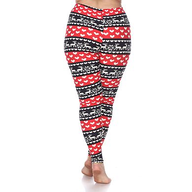 Plus Size White Mark Printed Leggings