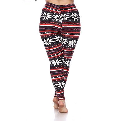 Plus Size White Mark Printed Leggings