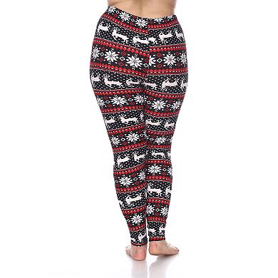 Plus Size White Mark Printed Leggings