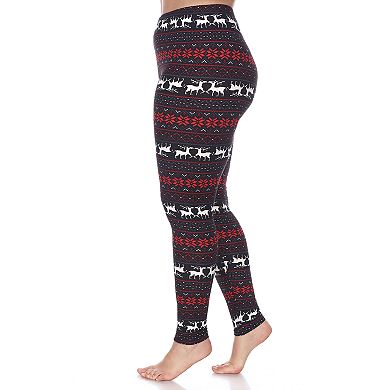 Plus Size White Mark Printed Leggings