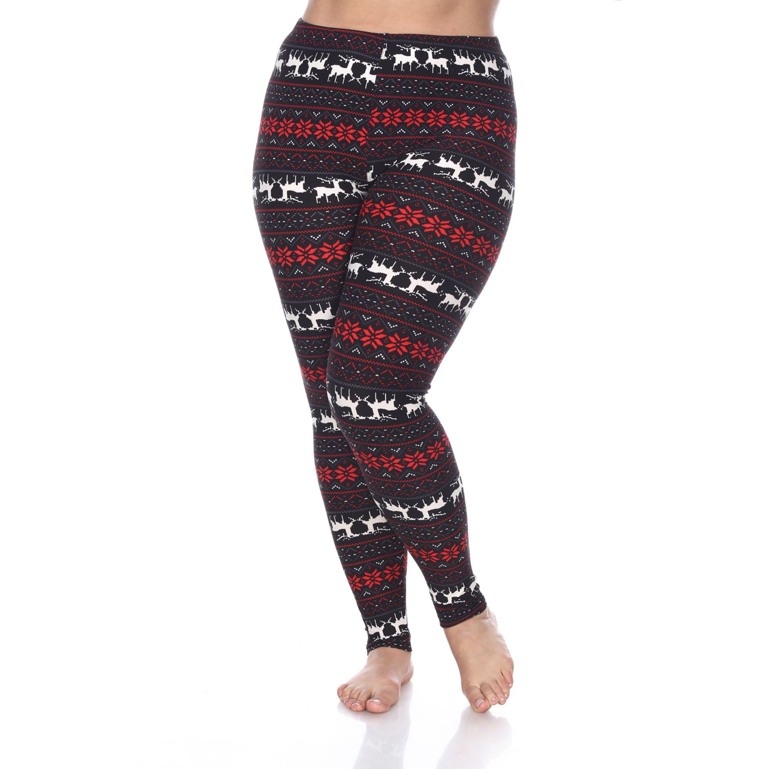 black and white holiday leggings