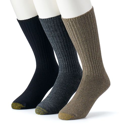 Men's GOLDTOE 3pk. Cotton Fluffies Crew Socks