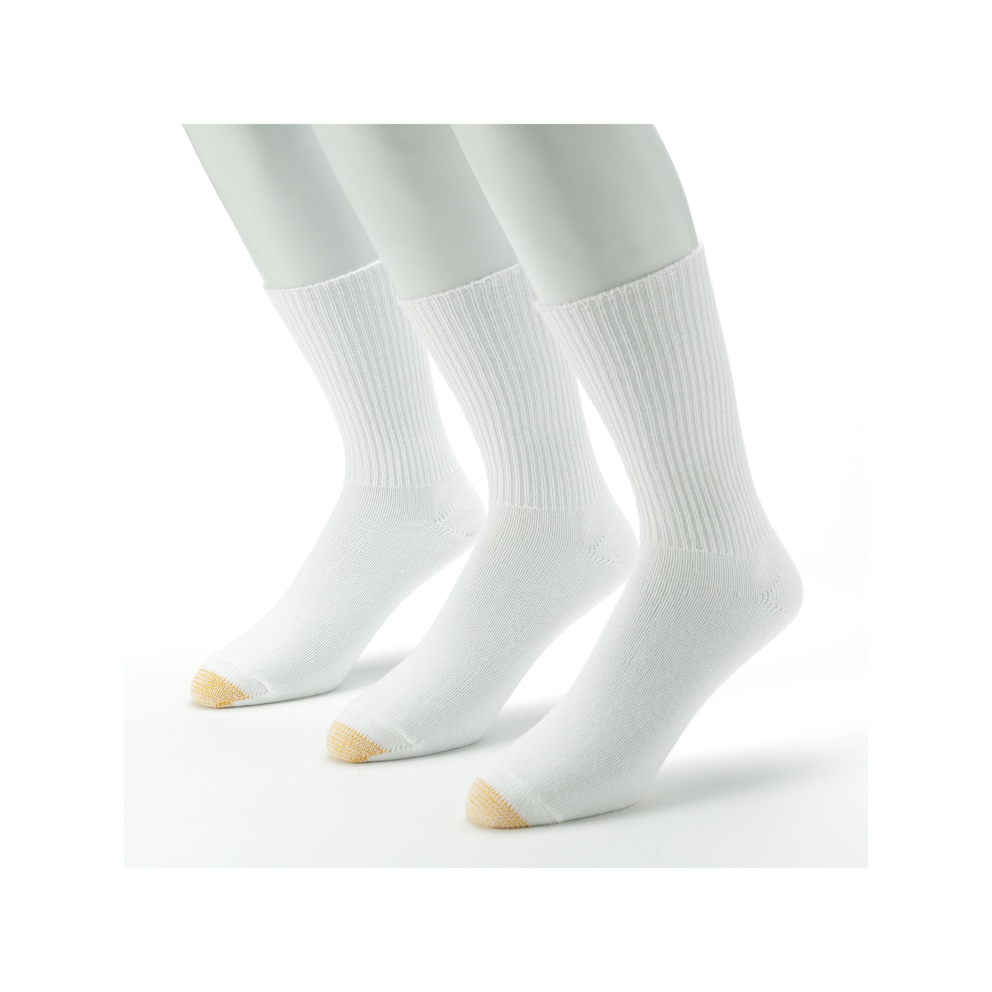 Mens GOLDTOE® 3-Pack Fluffies Crew Socks, Size: 6-12, White