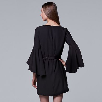 Women's Simply Vera Vera Wang Bell-Sleeve Black Dress