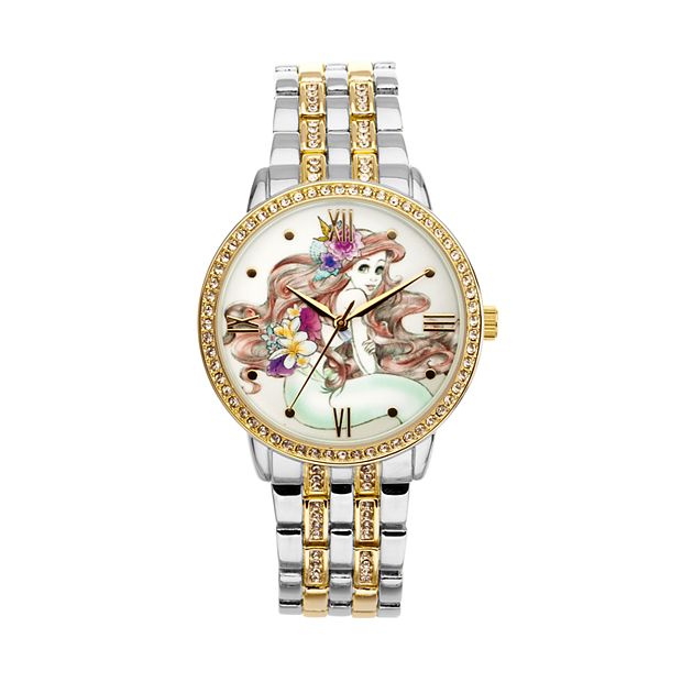 Disney Princess Ariel Women s Crystal Two Tone Watch