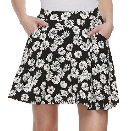 Juniors' SO® Floral Skater Skirt