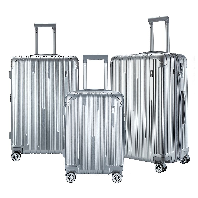 Travelers Club Nurmi 3-piece Luggage Set, Grey, 3 Pc Set