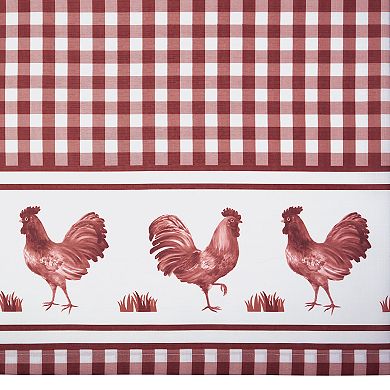 Achim Barnyard Rooster Plaid Tier & Valance Kitchen Curtain Set