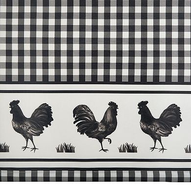 Achim Barnyard Rooster Plaid Window Valance