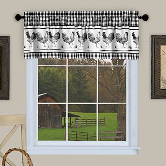 Achim Barnyard Rooster Plaid Window Valance