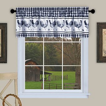 Achim Barnyard Rooster Plaid Window Valance