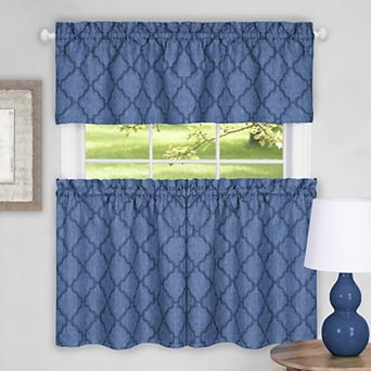 Achim Colby Trellis Tier & Valance Kitchen Curtain Set
