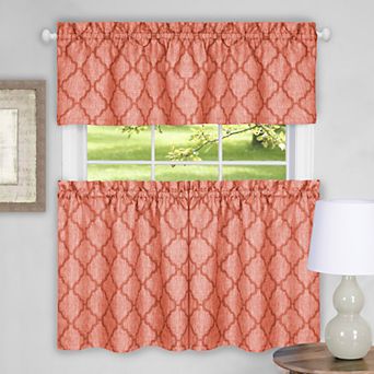 Achim Colby Trellis Tier & Valance Kitchen Curtain Set
