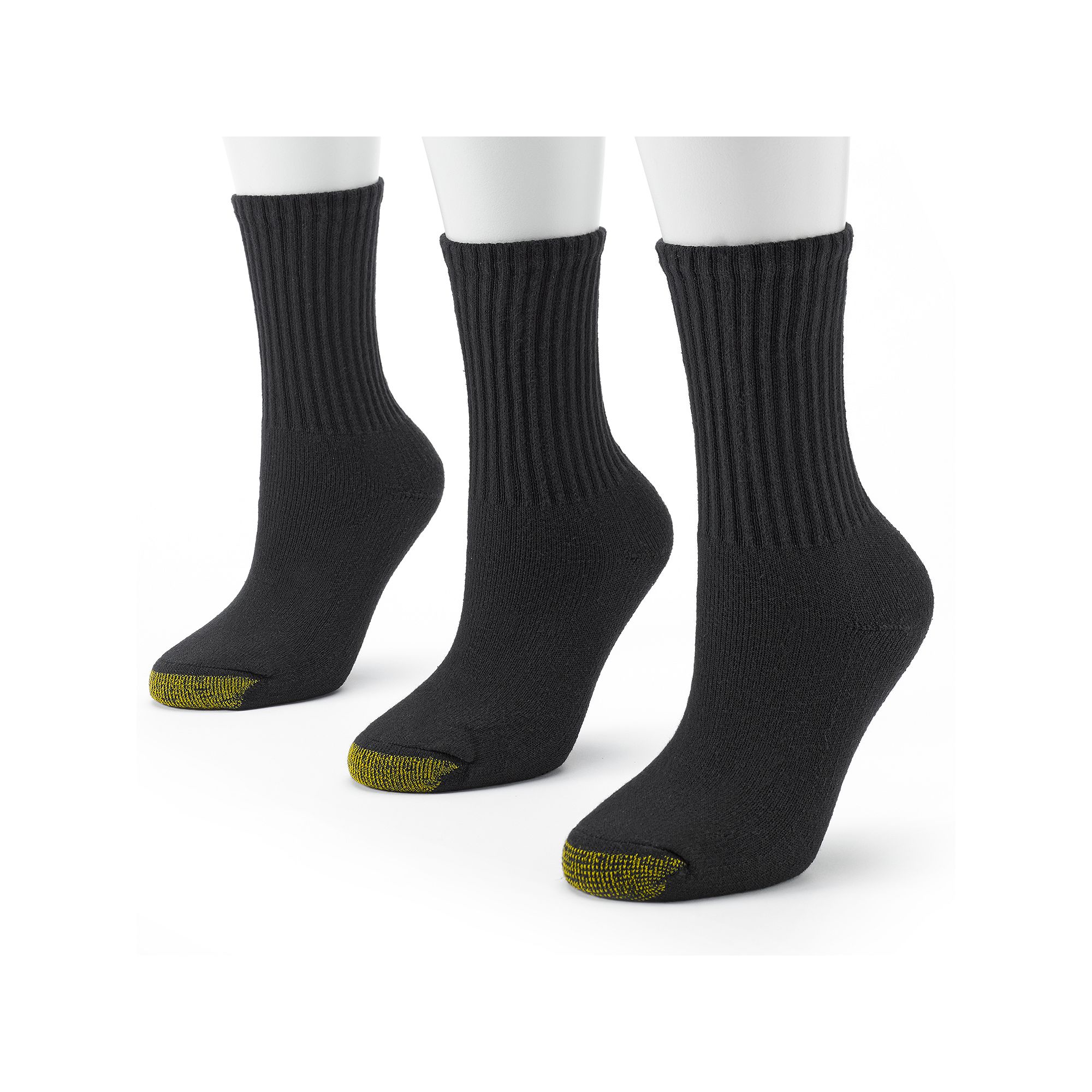 Womens GOLDTOE ® 3-pack Ultra Tec Crew Socks, Size: 9-11, Black