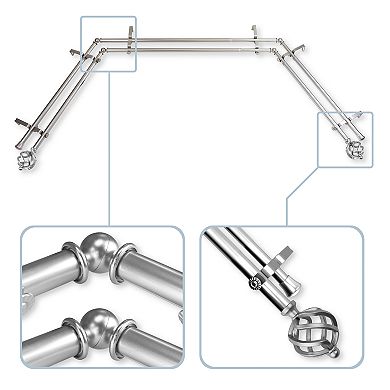 Rod Desyne Twist Bay Window Double Curtain Rod