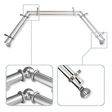 Rod Desyne Magnolia Bay Window Double Curtain Rod