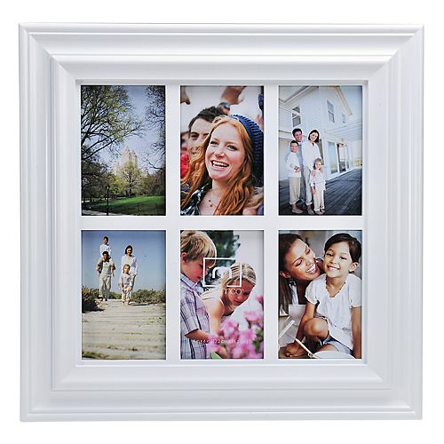 Melannco White Window Pane 6Opening 4" x 6" Collage Frame