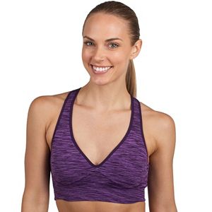 Jockey Sports Bra: Space Dye Seamless Plunge Medium-Impact 8998