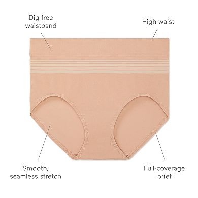 Warners No Pinching, No Problems® Dig-Free Comfort Waist with Lace Smooth and Seamless Brief RS1501P